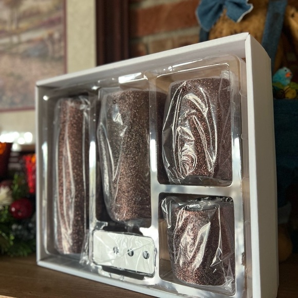 5-Piece Bronze Sparkle Candle Set with Remote - Picture 7 of 9